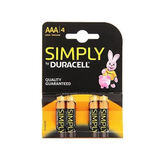 Duracell Simply Pilas Alcalinas AAA LR06/MN2400 4 Unidades