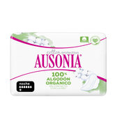 Ausonia Organic 100% Noche Alas 9 Unidades