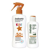 Babaria Solar Infantil Leche Protectora Resistente Al Agua Spf50 Spray 200ml Set 2 Piezas