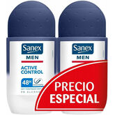 Sanex Men Active Control 48h Desodorante Roll On Duplo 2 x 50ml