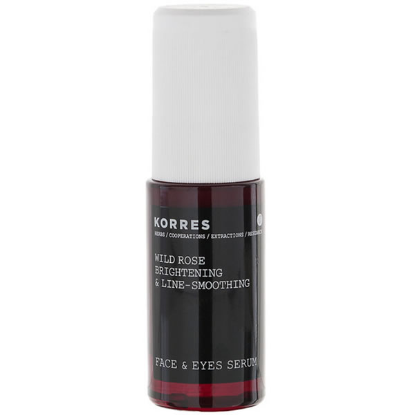 Korres rosa salvaje sérum iluminador y suavizador anti edad, para rostro y contorno ojos