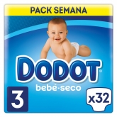 Dodot Bebé-Seco Pañales Talla 3, 32 Pañales