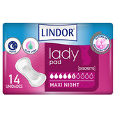Lindor Lady Pad Maxi Noche 6 Gotas