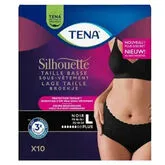 Tena Silhouette Negro Cintura Baja Talla L 10 Unidades