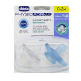 Chicco PhysioForma Mini Soft Chupete Silicona Azul 0-2Meses 2 Unidades