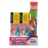 Fluor Kin Infantil Pasta Dentrífica Sabor Fresa 2x150ml