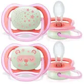 Avent Chupete Ultra Air Nocturnos 6-18 Meses Niña 2U