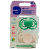 Chupete Silicona Simétrica Mam Perfect +16 Meses Matt N Pack Doble