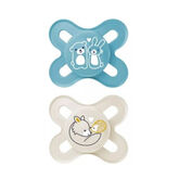 Mam Start Pure Chupete Silicona 0-2 Meses Azul/Beige 2 Unidades