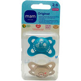 Mam Original Start Silicona 0-2 M 2 Unidades Color Azul