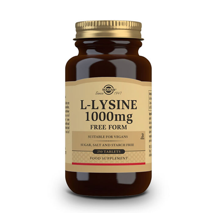 Solaray L-Lisina 1000mg - 60 Capsule Vegane, Alto Dosaggio, Integratore Aminoacido Essenziale, Non OGM