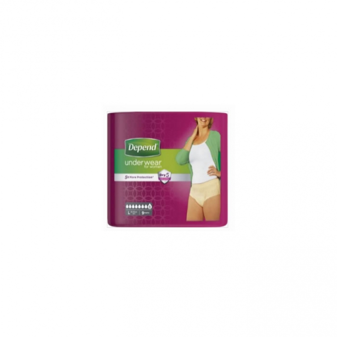Depend Mujer Comfort-Protect Talla L 9 Unidades | ParaFarma Farmacia Envíos en 24 horas