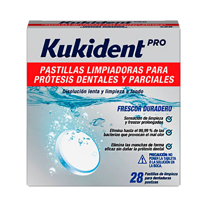 Kukident Pro Pastillas Limpiadoras 28 Unidades  ParaFarma Farmacia Online  Envíos en 24 horas